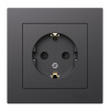 Systeme Electric AtlasDesign Базальт Розетка с/з со шторками, 16А, в сборе