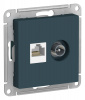 SE AtlasDesign Изумруд Розетка двойная комп+ТВ, RJ45+TV, кат.5E, механизм