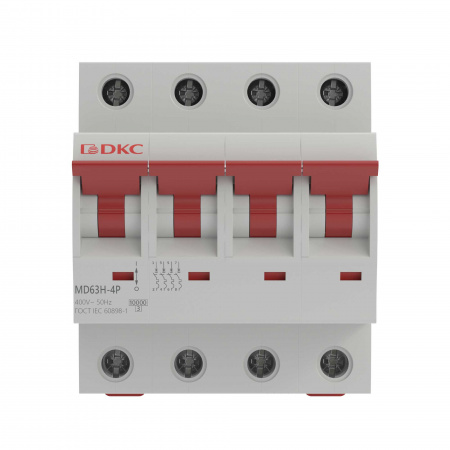 Автоматический выключатель модульный YON max типа MD63H, 10кА, 4 полюса, хар-ка C, 10А