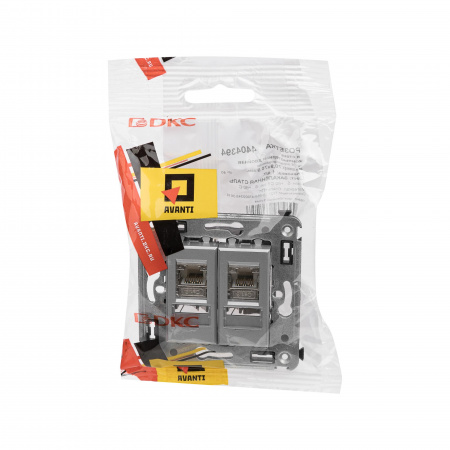 DKC Avanti Закаленная сталь Компьютерная розетка RJ-45 двойная  категория  6 экранированная