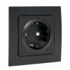 EKF PROxima Стокгольм Черный Розетка с/з, со шторками, 16А ,винт.клеммы