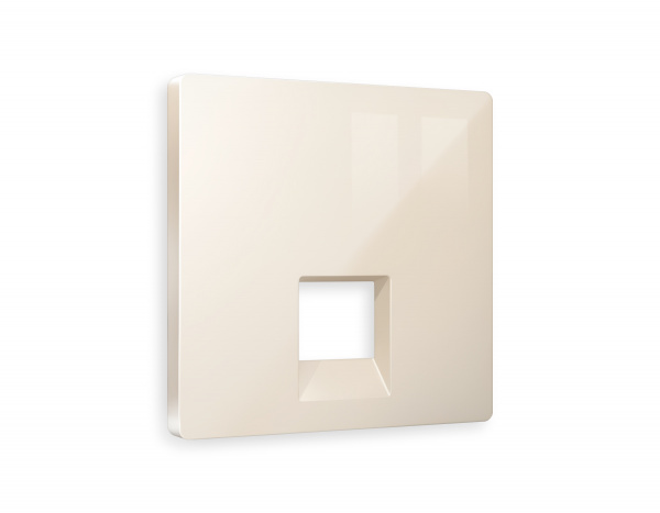 Лицевая панель ALFA (Бежевый глянец) для компьютерной/телефонной розетки RJ-45/RJ-11 QUANT AP3120