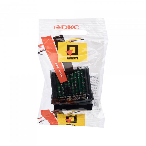 DKC Avanti Черный квадрат Диммер кнопочный для LED ламп 1 модуль