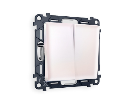 Комплект механизма 2-клавишного проходного выключателя ALFA MA203020 Жемчуг QUANT