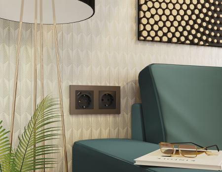 Рамка ALFA Techno (Темная бронза матовый) 1-ая AF220631