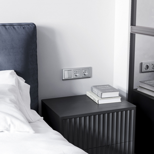 Накладка для розетки USB (серебряный матовый) W1179565