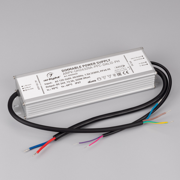 Arlight Блок питания ARPV-UH24320A-PFC-DALI2-PH (24V, 13.3A, 320W) (IP67 Металл, 7 лет)