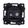 Розетка двойная TV (мама) + RJ45 Cat.6, черный Kollinger REA-012BK для Aspekt, Eleganz, Reflex