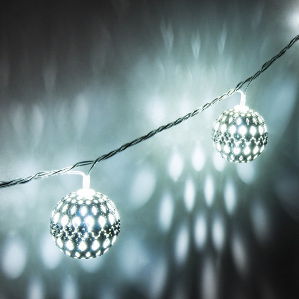 Гирлянда нить с мерцанием 2,8 м IP20 400-003 хром / холодный белый Eurosvet 400-003