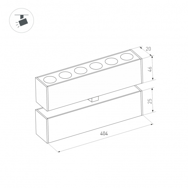 Трековый светодиодный светильник Arlight Mag-Dots-Fold-25-S400-12W Warm3000 034219