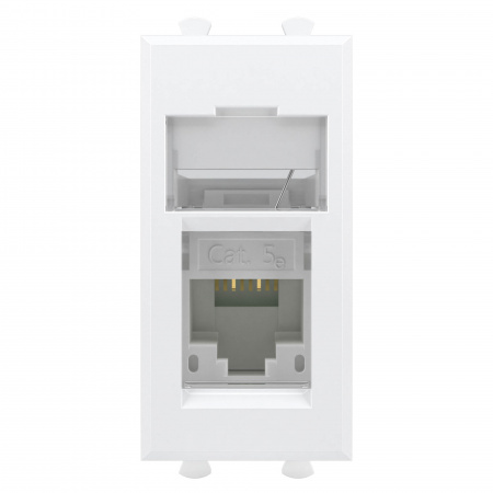 DKC Avanti Белое облако Компьютерная розетка RJ-45  категория  5е 1 модуль