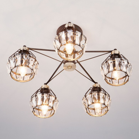 Потолочная люстра в стиле лофт 70075/5 черный Eurosvet Lord