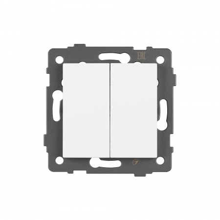 Arlight Механизм выключателя двухклавишный самовозвратный SWT-MKR2-PL-WH-V (250V, 10A) (-)