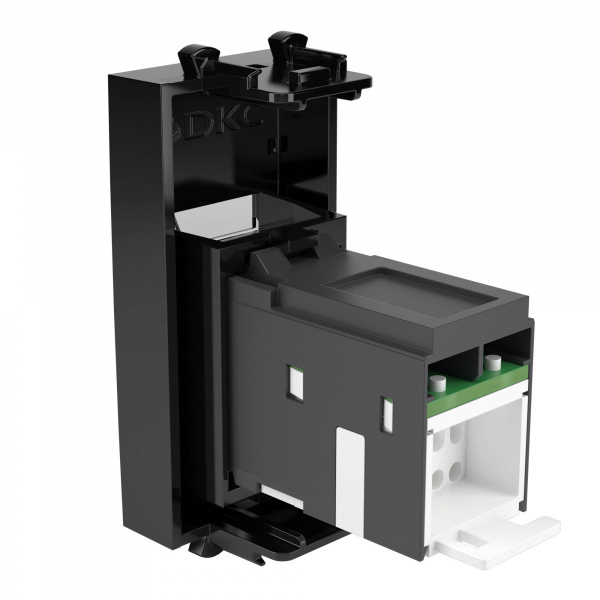 DKC Avanti Черный квадрат Компьютерная розетка RJ-45  категория 6А 1 модуль