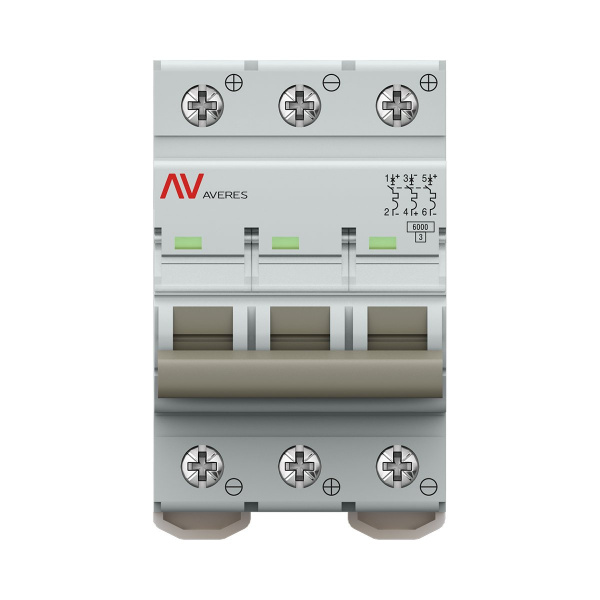 EKF Averes Автоматический выключатель AV-6 DC 3P 63A (C) 6kA