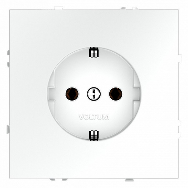 Розетка встраиваемая VOLTUM S70 с заземлением 16А, (белый матовый)