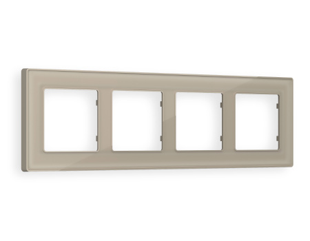Рамка ALFA Arctic (Серо-бежевый Стекло органическое) 4-ая AF580364