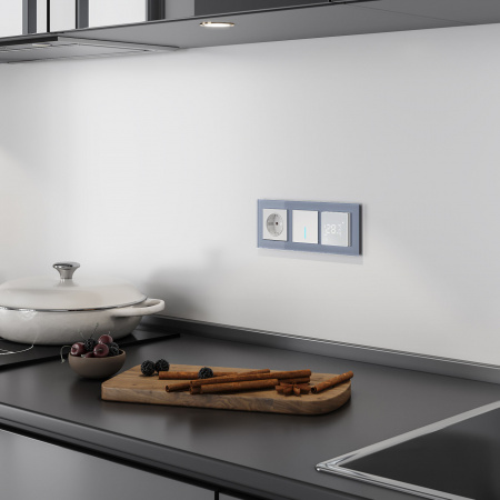 Сенсорный выключатель одноклавишный с подсветкой 1000 Вт серебряный W4510006