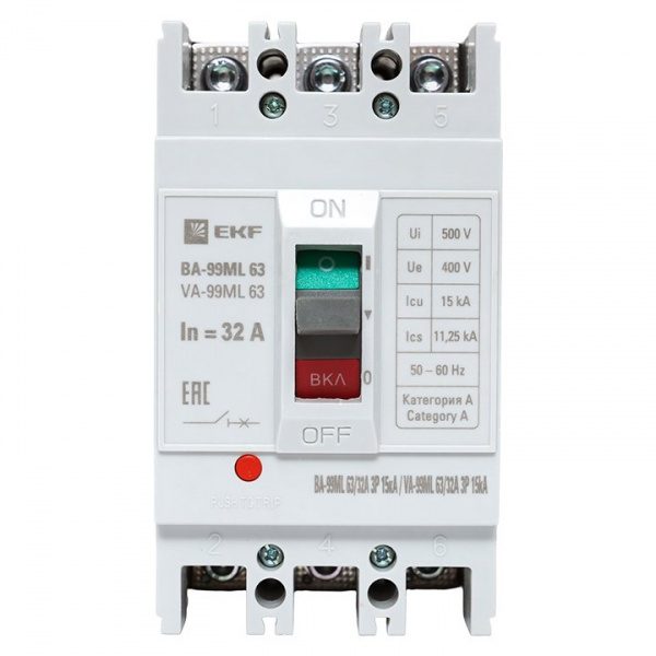 EKF Basic Автоматический выключатель ВА-99МL 63/ 32А 3P 15кА