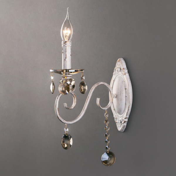 Бра с хрусталем 10104/1 белый с золотом Eurosvet Ravenna Бра с хрусталем 10104/1 белый с золотом Eurosvet Ravenna