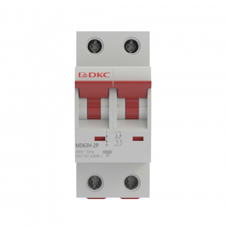 DKC Автоматический выключатель модульный YON max типа MD63H, 10кА, 2 полюса, хар-ка C, 2А