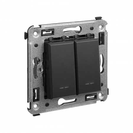 DKC Avanti Черный матовый Кнопка двухклавишная