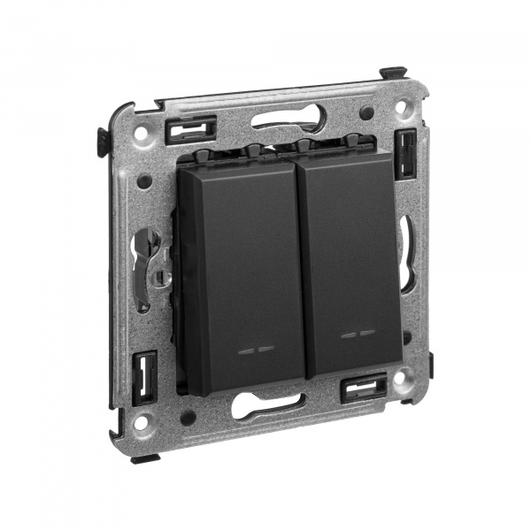 DKC Avanti Черный матовый Кнопка двухклавишная