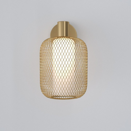 Настенный светильник с металлическим абажуром и стеклянным плафоном 30192/1 золото Eurosvet Voile