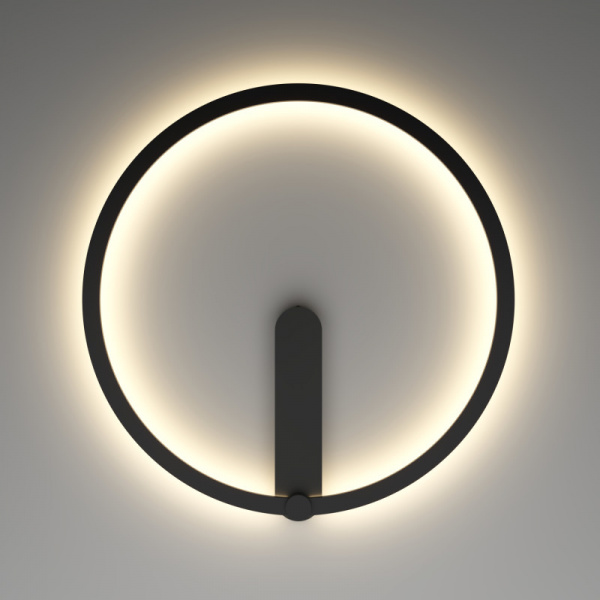 DK5035-BK Бра ROUND со светодиодом, IP20, 24W, 3000/4000/6500K, черный, алюминий