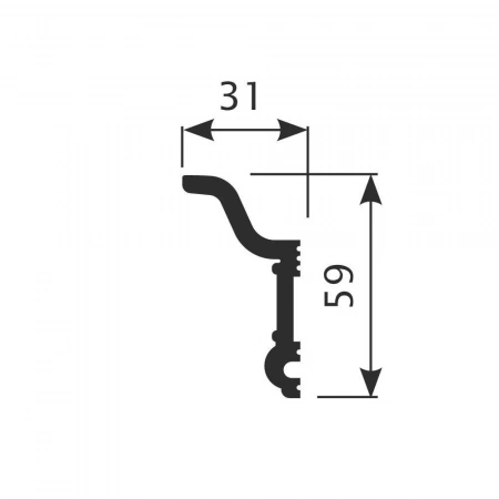 Карниз KX046, 59х31, 2000мм, Экополимер/18