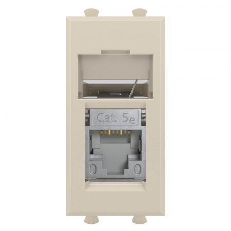 DKC Avanti Ванильная дымка Компьютерная розетка RJ-45  категория 5е экранированная 1 модуль