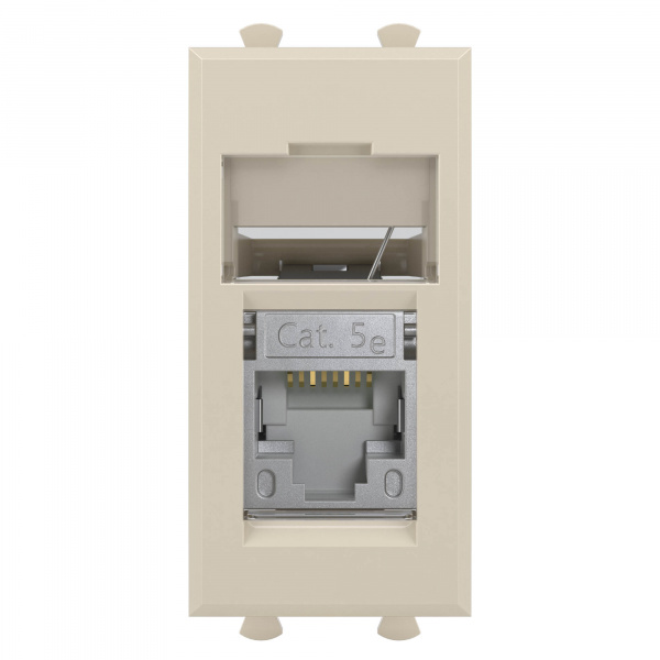 DKC Avanti Ванильная дымка Компьютерная розетка RJ-45  категория 5е экранированная 1 модуль