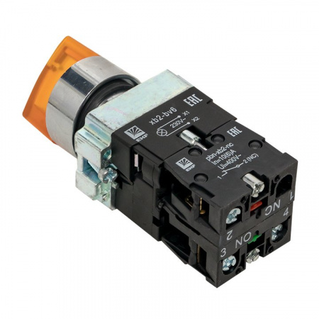 Переключатель BD21 2P c желтой подсветкой 230В NO EKF PROxima