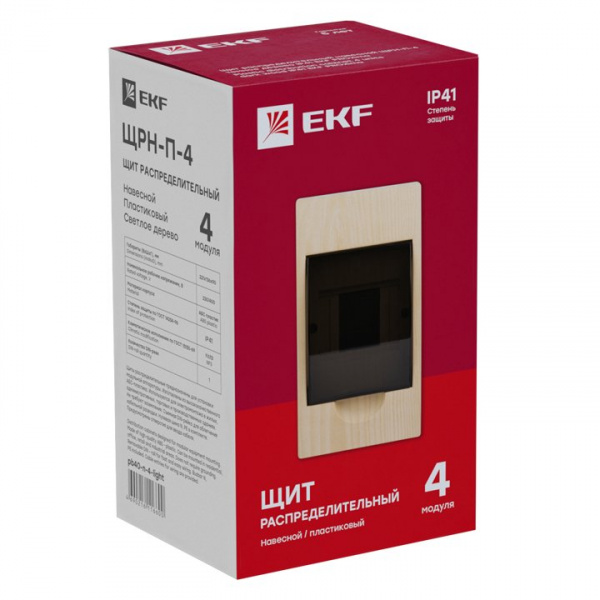 EKF PROxima Щит распределительный навесной ЩРН-П- 4 светлое дерево IP41