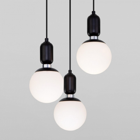 Подвесной светильник со стеклянными плафонами 50151/3 черный Eurosvet Bubble