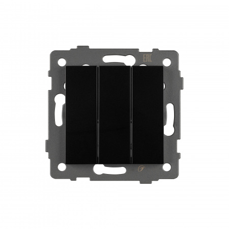 Arlight Механизм выключателя трехклавишный непроходной SWT-MK03-PL-BK-V (250V, 10A) (-)