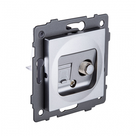 Розетка двойная спутниковая SAT + RJ45 Cat.6, серый Kollinger REA-014GY для Aspekt, Eleganz, Reflex