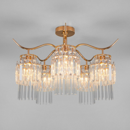 Потолочная люстра с хрусталём 10119/5 золото Eurosvet Sevilia