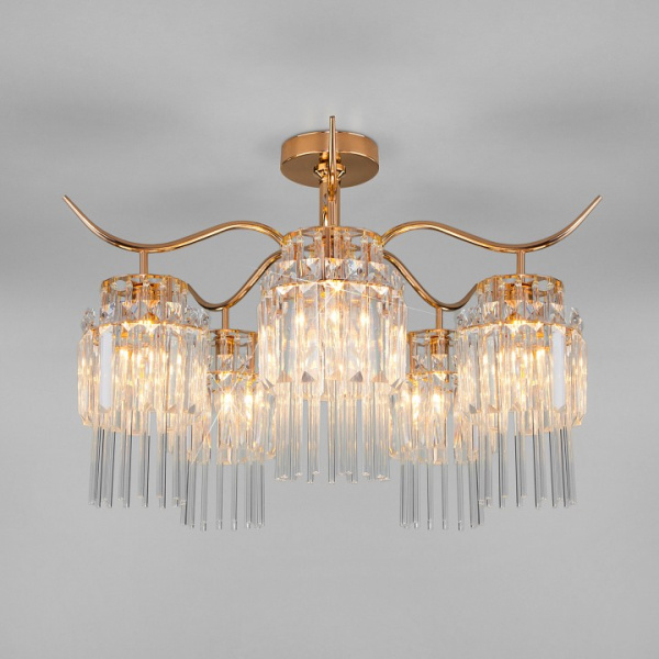 Потолочная люстра с хрусталём 10119/5 золото Eurosvet Sevilia Потолочная люстра с хрусталём 10119/5 золото Eurosvet Sevilia