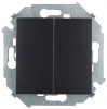Simon 15 Графит Выключатель 2-клавишнный проходной (переключатель), 16А, 250В, винт. зажим