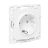 EKF PROxima Стокгольм Белый Розетка с/з, со шторками, 16А, винт.клеммы
