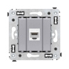 DKC Avanti Компьютерная розетка RJ-45 без шторки в стену, кат.5е одинарная, Закаленная сталь