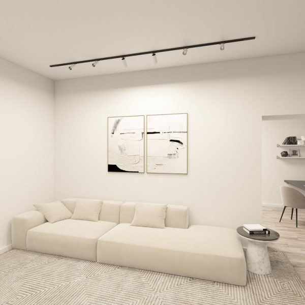 DK6060-BW+BK Трековый светильник IP 20, 15 Вт, GU10, черный с белым, алюминий