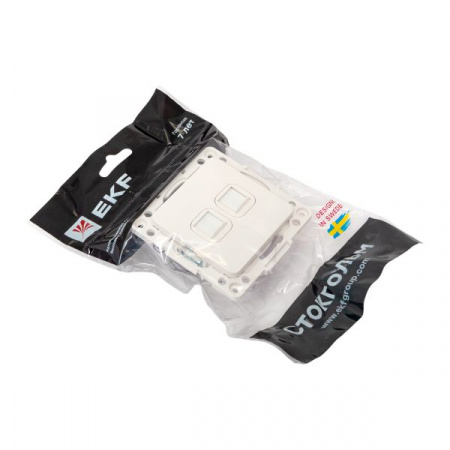 EKF PROxima Стокгольм Механизм розетки RJ-45 2-местной белый