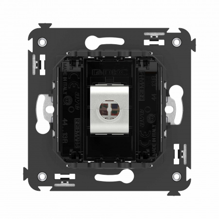 DKC Avanti Компьютерная розетка RJ-45 без шторки в стену, кат.6 одинарная экранированная, Черный квадрат