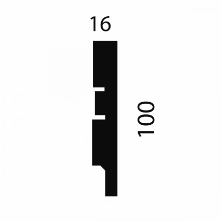 Плинтус AP75 под покраску, белый, 100x16x2400 мм, МДФ
