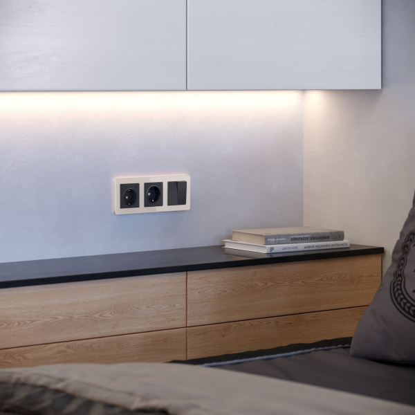 Рамка из акрила на 3 поста Acrylic айвори W0032743