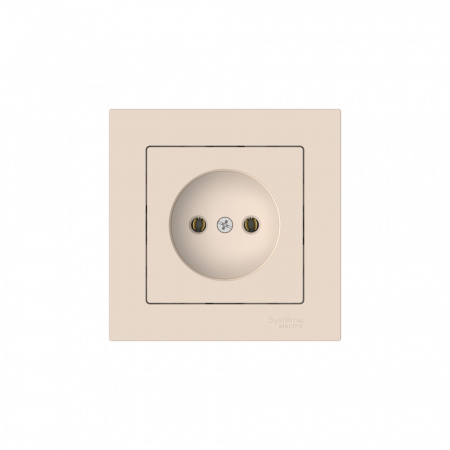 Systeme Electric AtlasDesign Бежевый Розетка без заземления, 16А, в сборе, быстрозажим. клем.
