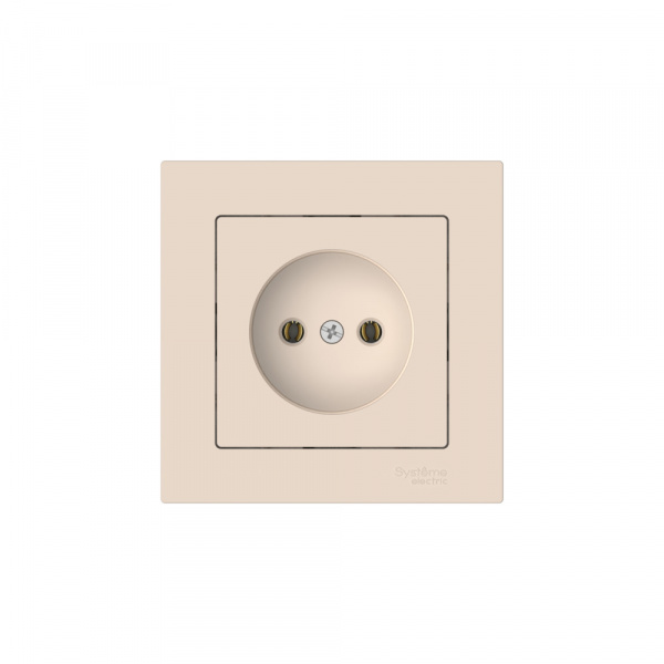 Systeme Electric AtlasDesign Бежевый Розетка без заземления, 16А, в сборе, быстрозажим. клем.