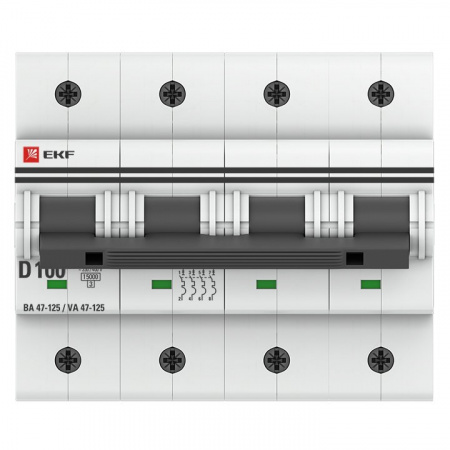 EKF PROxima ВА 47-125 Автоматический выключатель  (D) 4P 100А 15кА